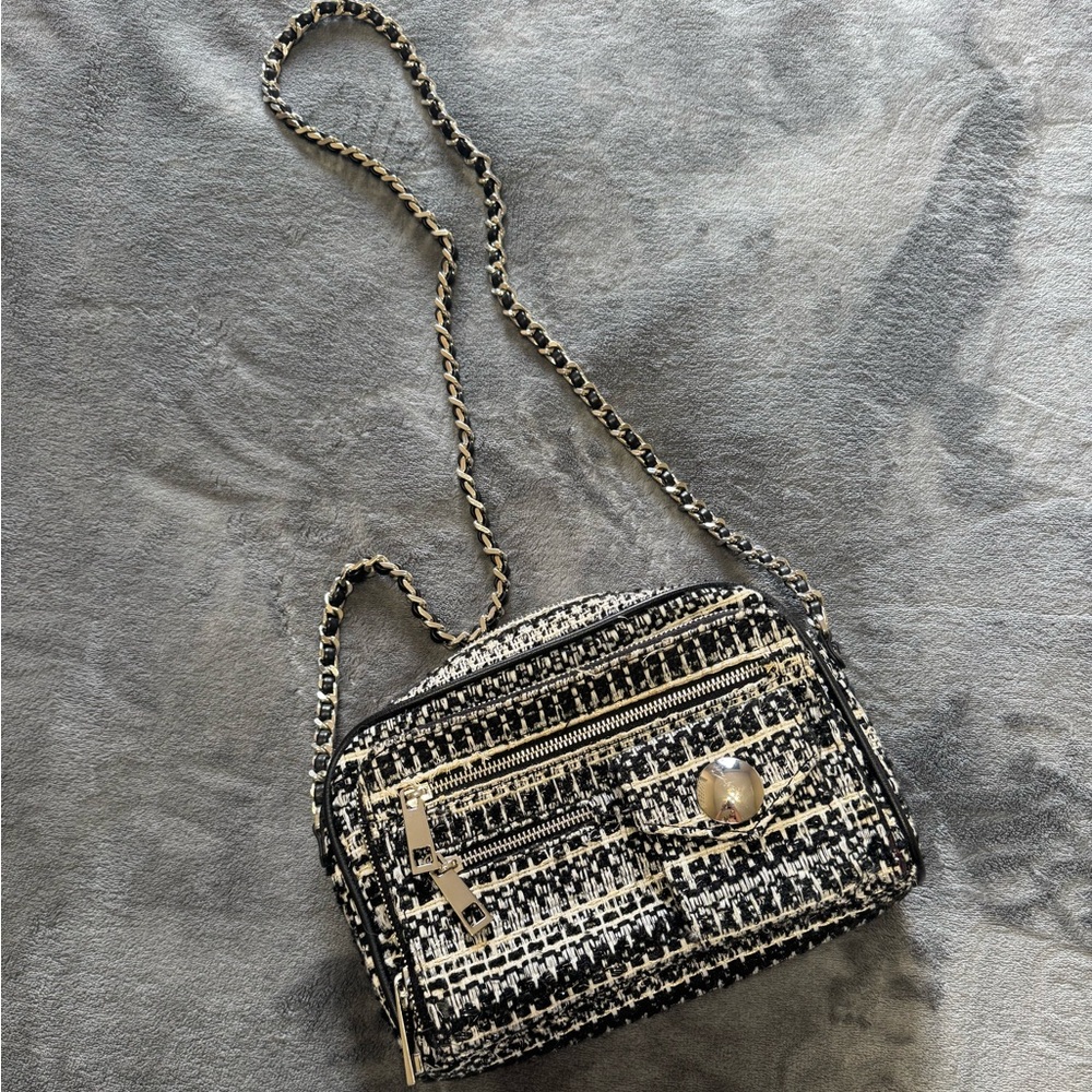Chanel Black and White Tweed Bag